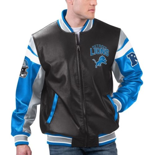 Men’s Detroit Lions Full-zip Leather Jacket