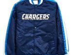 Men’s Los Angeles Chargers Striped Navy Blue Jacket