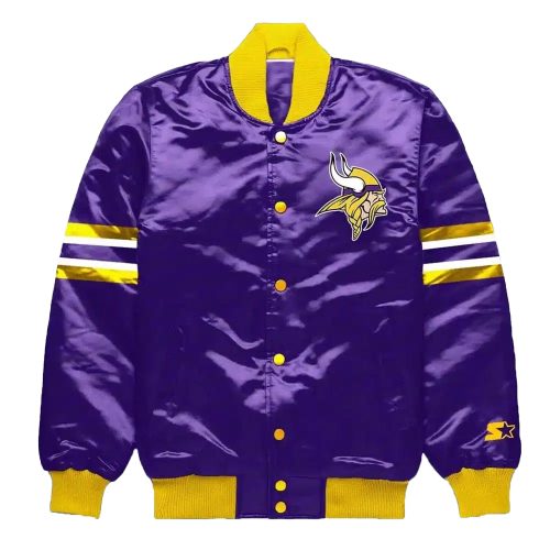 Minnesota Vikings Purple Buttondown Satin Jacket