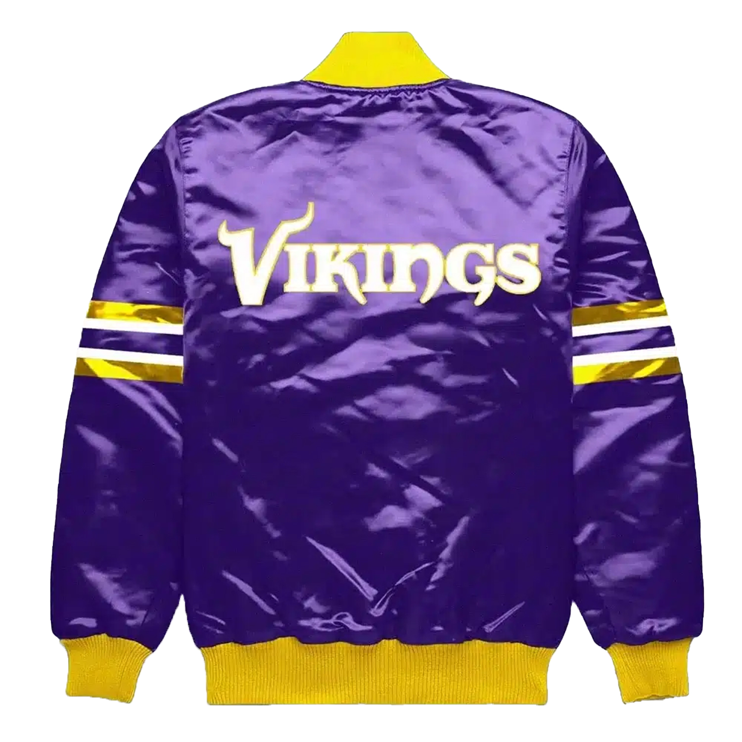 Minnesota Vikings Purple Buttondown Satin Jacket - Image 3