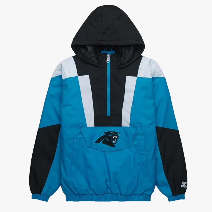 NFL Carolina Panthers Black and Blue Pullover Jacket