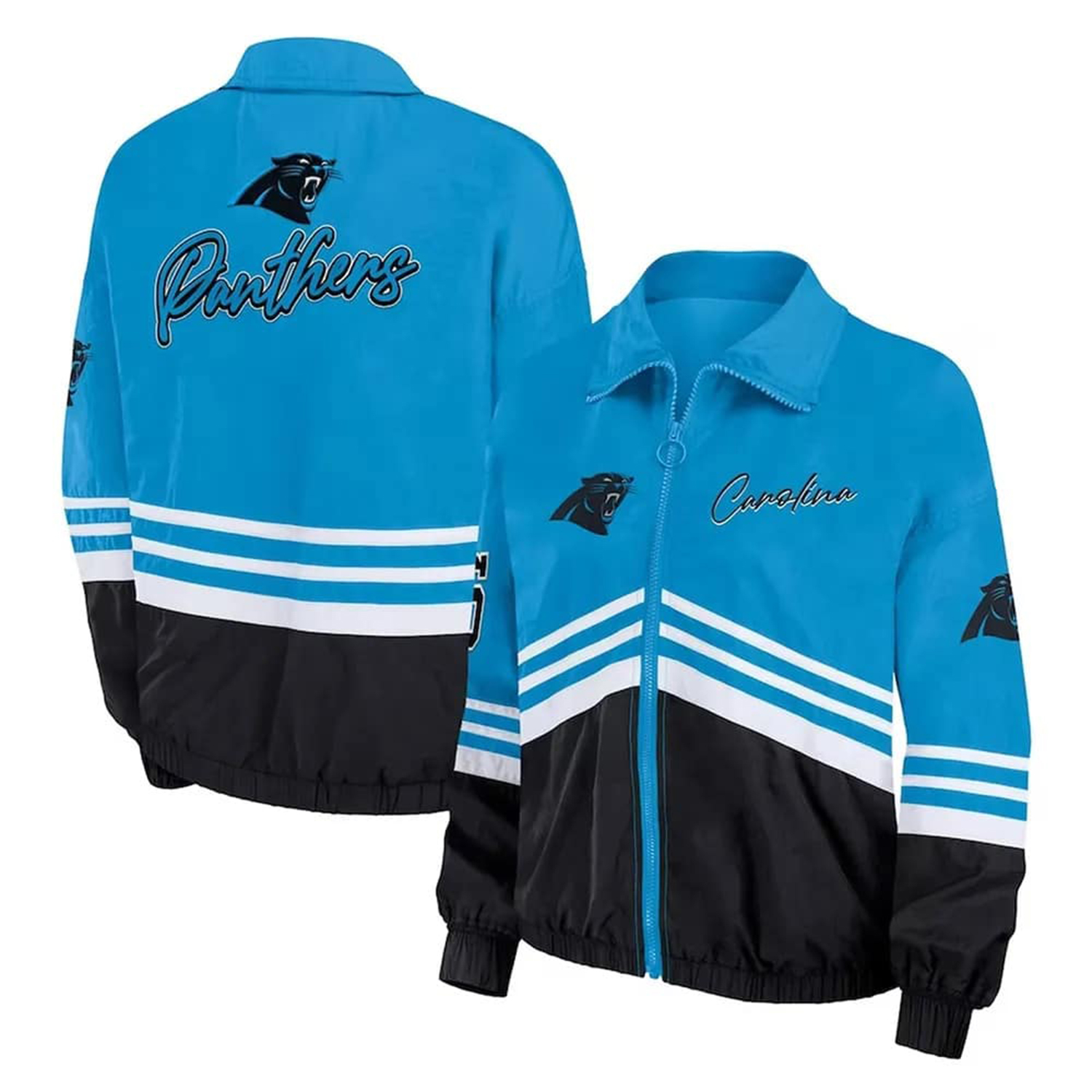 NFL Carolina Panthers Men’s Throwback Windbreaker Jacket - Image 2