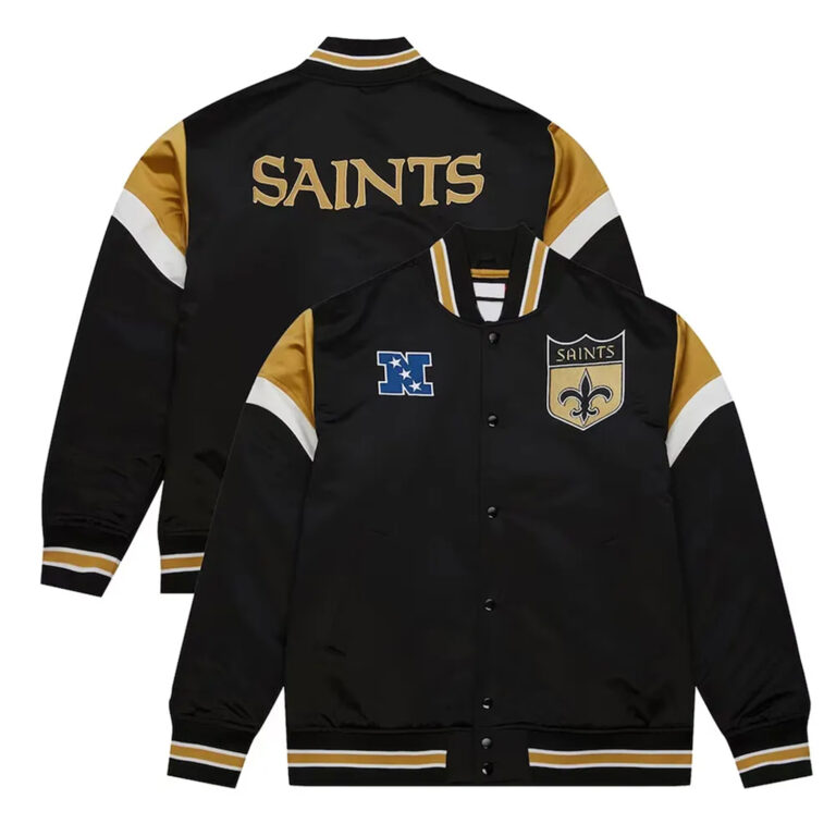 NFL New Orleans Saints Men’s Heavyweight Satin Jacket - Image 4