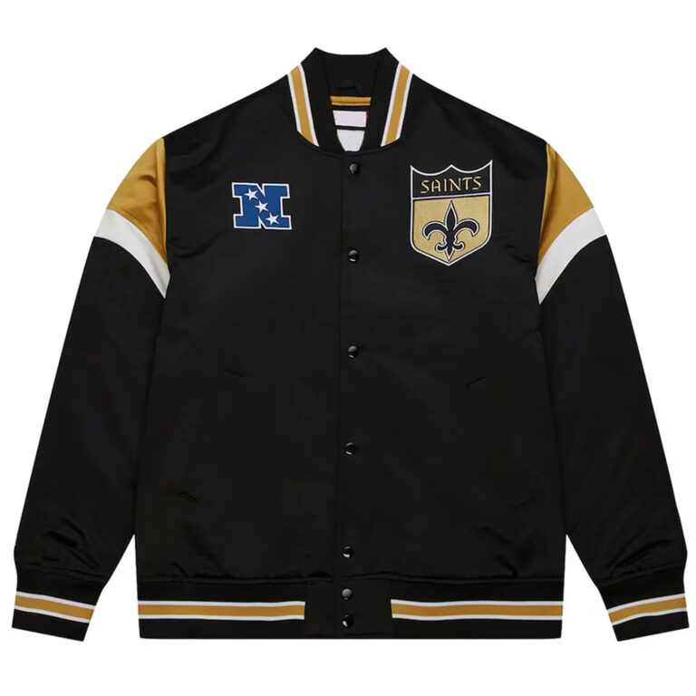 NFL New Orleans Saints Men’s Heavyweight Satin Jacket - Image 2