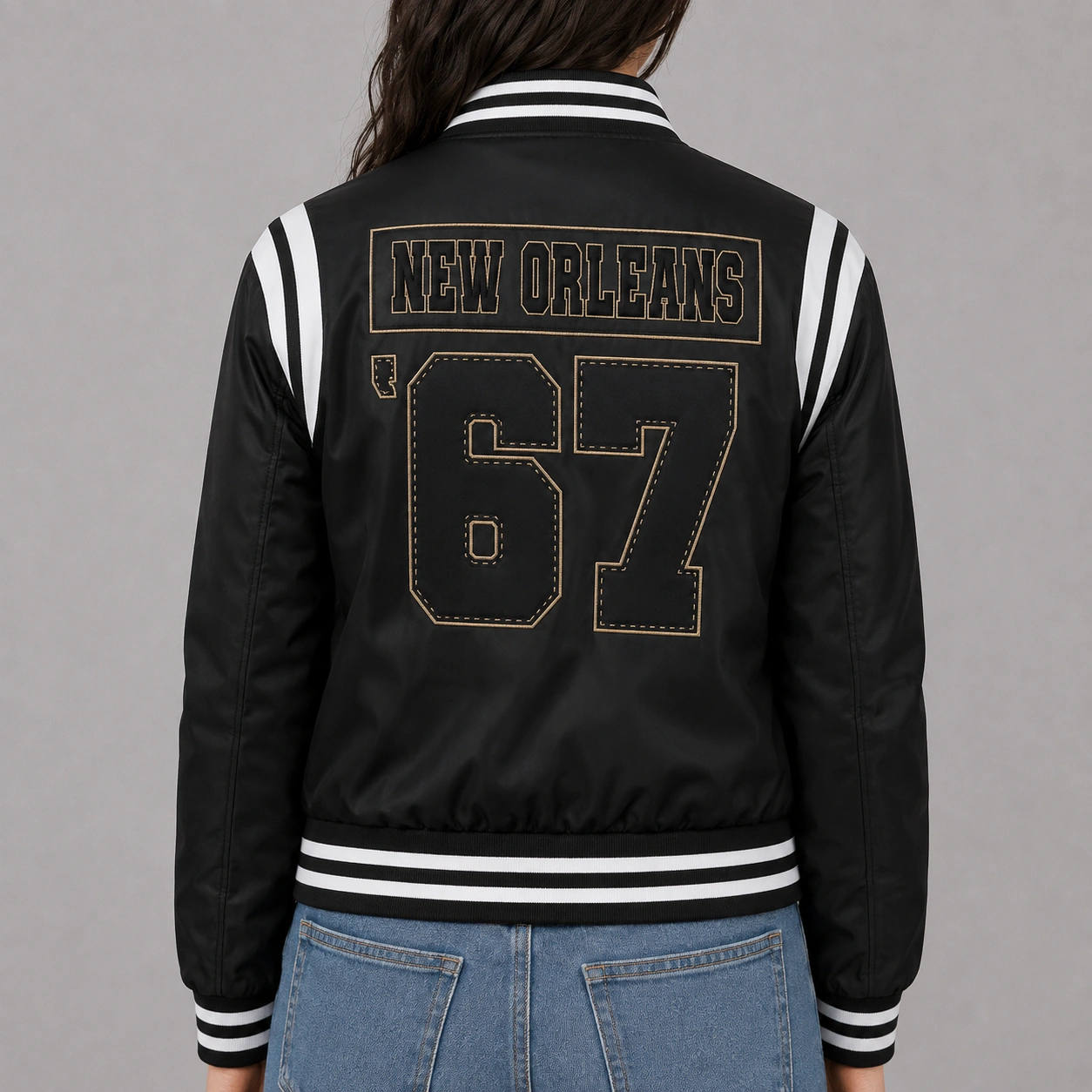 NFL Women's WEAR by Erin Andrews Black New Orleans Saints Bomber Jacket - Image 3