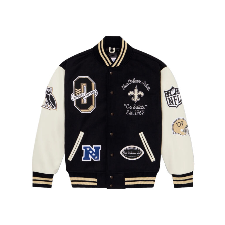 NFL x OVO New Orleans Men’s Black Varsity Jacket