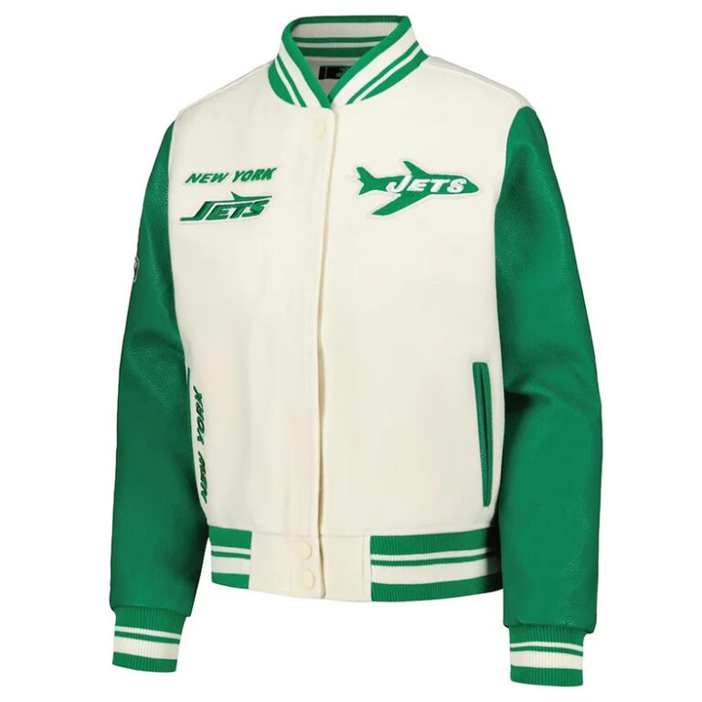 Women’s New York Jets Retro Classic Varsity Jacket - Image 3