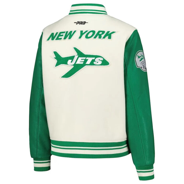 Women’s New York Jets Retro Classic Varsity Jacket - Image 2