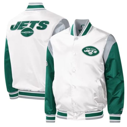 NY Jets Throwback Mens Varsity Satin Jacket