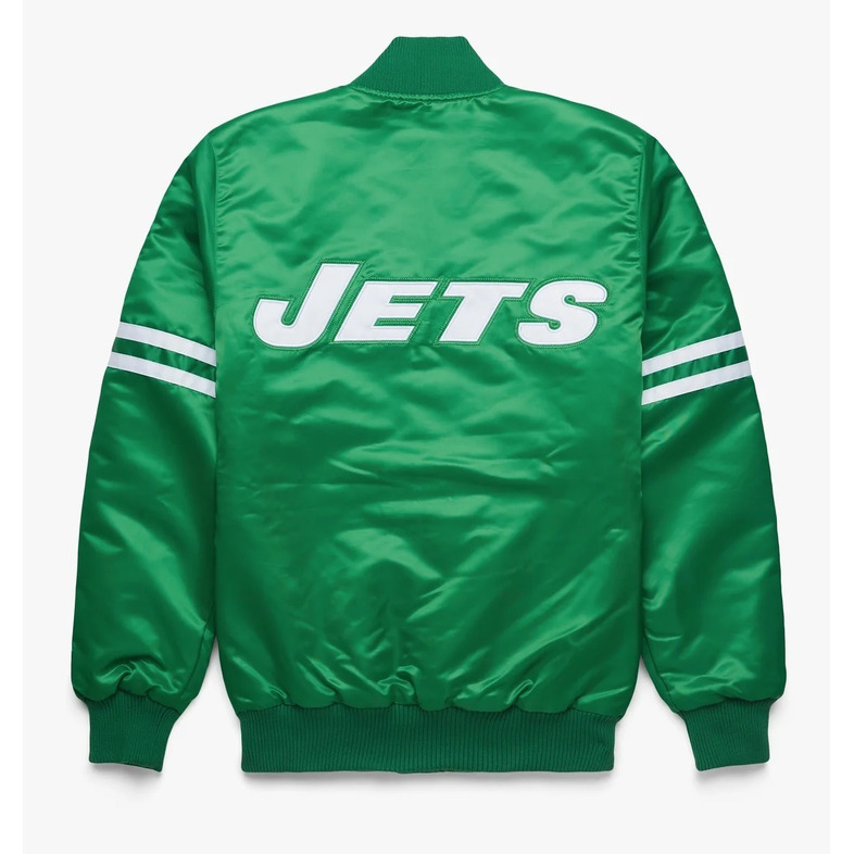 Men’s New York Jets Green Satin Starter Jacket - Image 3