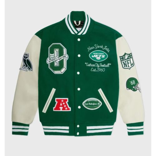 OVO x NFL Mens New York Jets Varsity Jacket