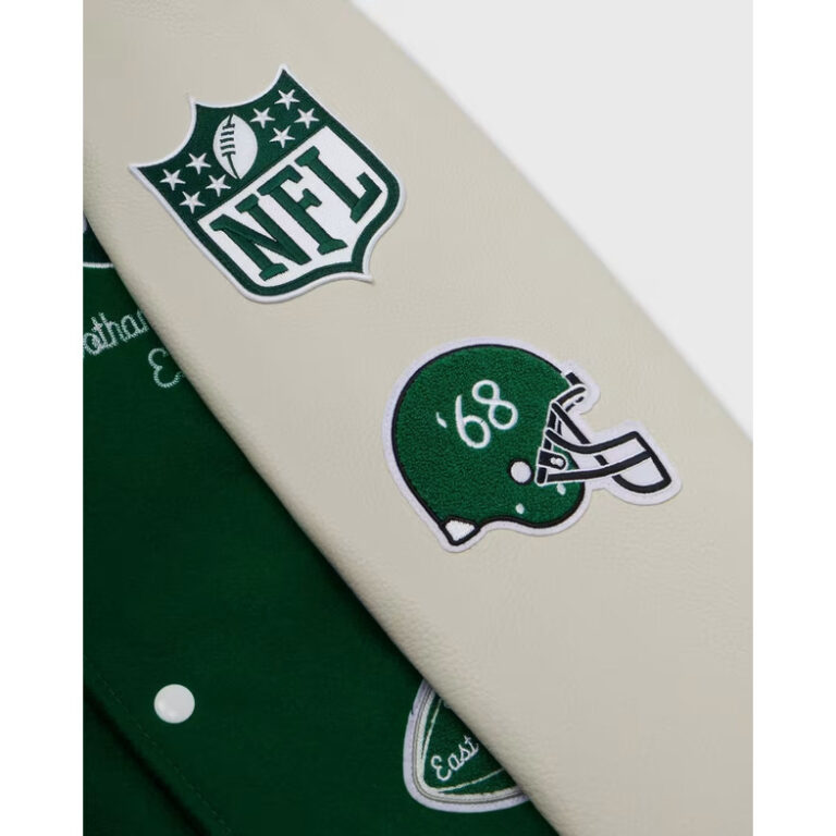 OVO x NFL Mens New York Jets Varsity Jacket - Image 3