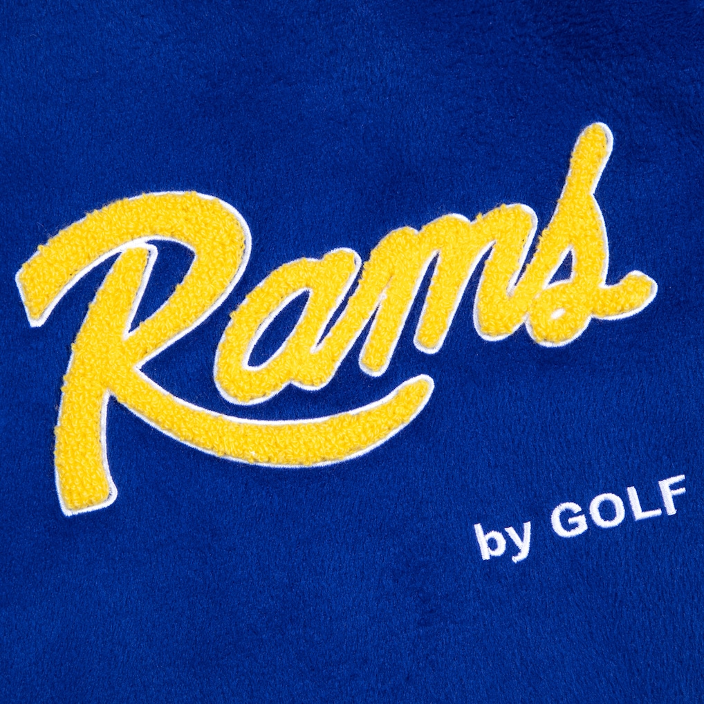 Los Angeles Rams Scarlet GOLF Royal Letterman Jacket - Image 2