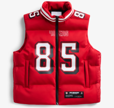 unisex-san-francisco-49ers-george-kittle-red-puffer-vest