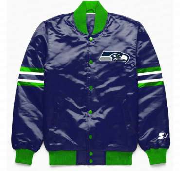 mens-seattle-seahawks-button-down-blue-vintage-satin-jacket