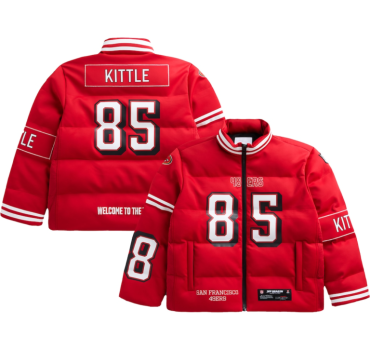 unisex-san-francisco-49ers-george-kittle-red-puffer-jacket