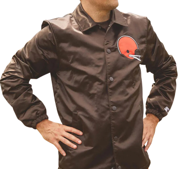 nfl-jackets-cleveland-browns-jacket-nfl-cleveland-browns-coach-navy-full-snap-satin-jacket