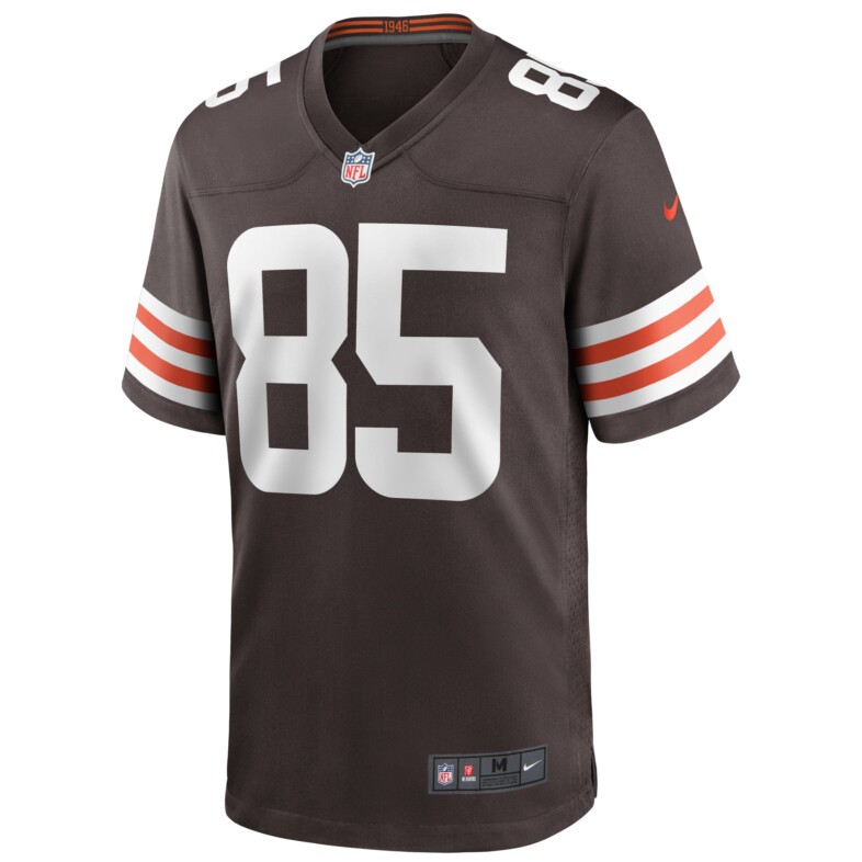 Men's Cleveland Browns David Njoku Nike Brown Player Game Jersey - Image 3