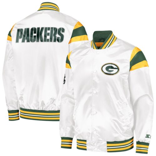 Men’s Green Bay Packers Starter White Satin Jacket