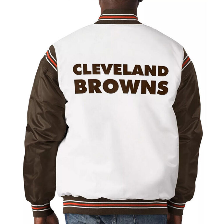 Cleveland Browns Historic Renegade Satin Varsity Jacket - Image 2