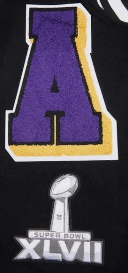 Men's Baltimore Ravens Mashup Rib Black & White Varsity Wool Letterman Jacket - Image 6