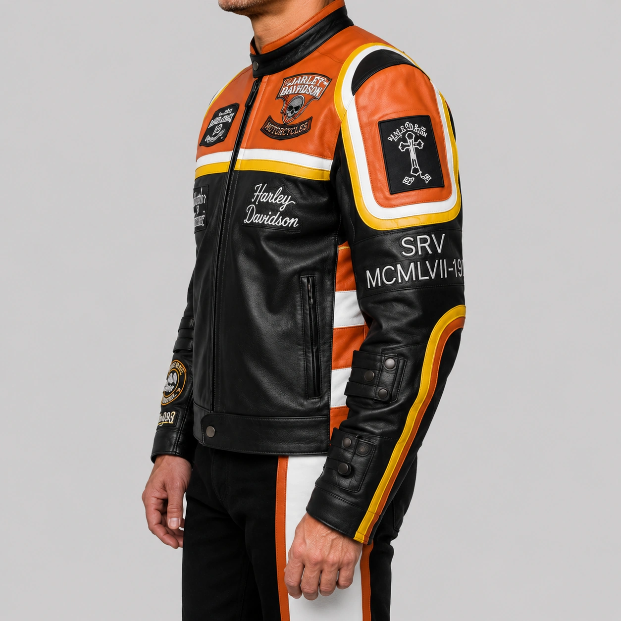 Harley Davidson HDMM Marlboro Man Mickey Rourke Biker Cowhide Leather Jacket - Image 2