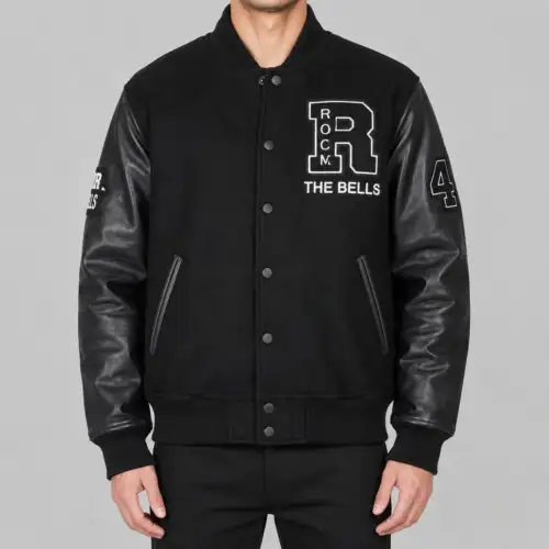 LL Cool J Rock The Bells Letterman Jacket with Real Cowhide Leather Sleeves