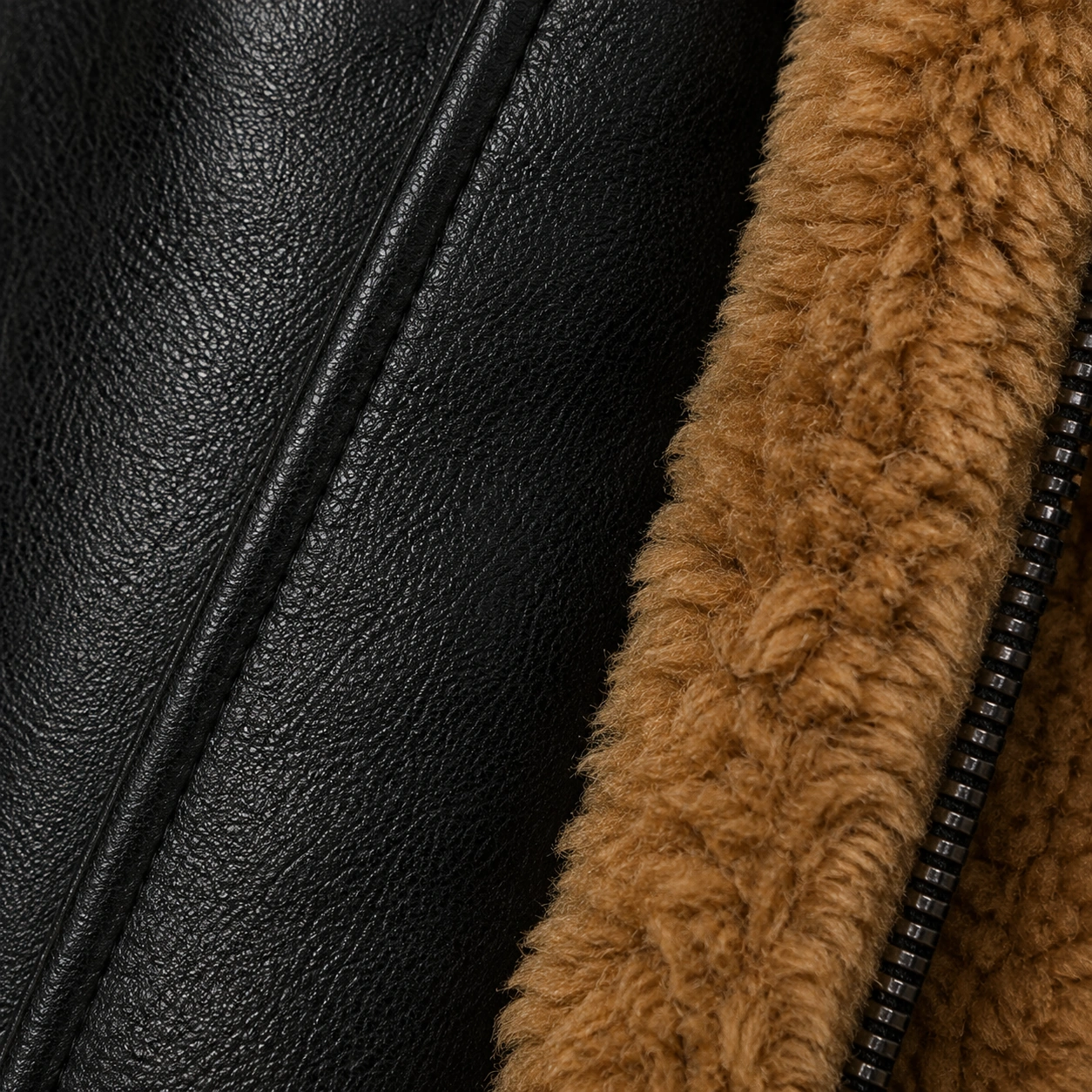 Men Genuine Sheepskin Leather Jacket Bomber B3 Flying Shearling Brown - Image 4