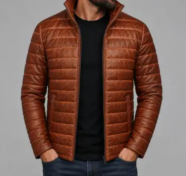 mens-antique-brown-real-leather-jacket-puffer-fully-quilted-lambskin-jacket