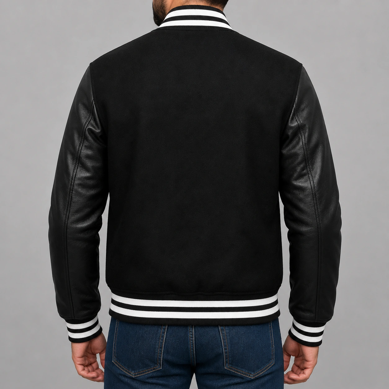 Varsity Bomber Letterman High Quality Wool & Real Sheep Leather Sleeves Jacket - Image 4