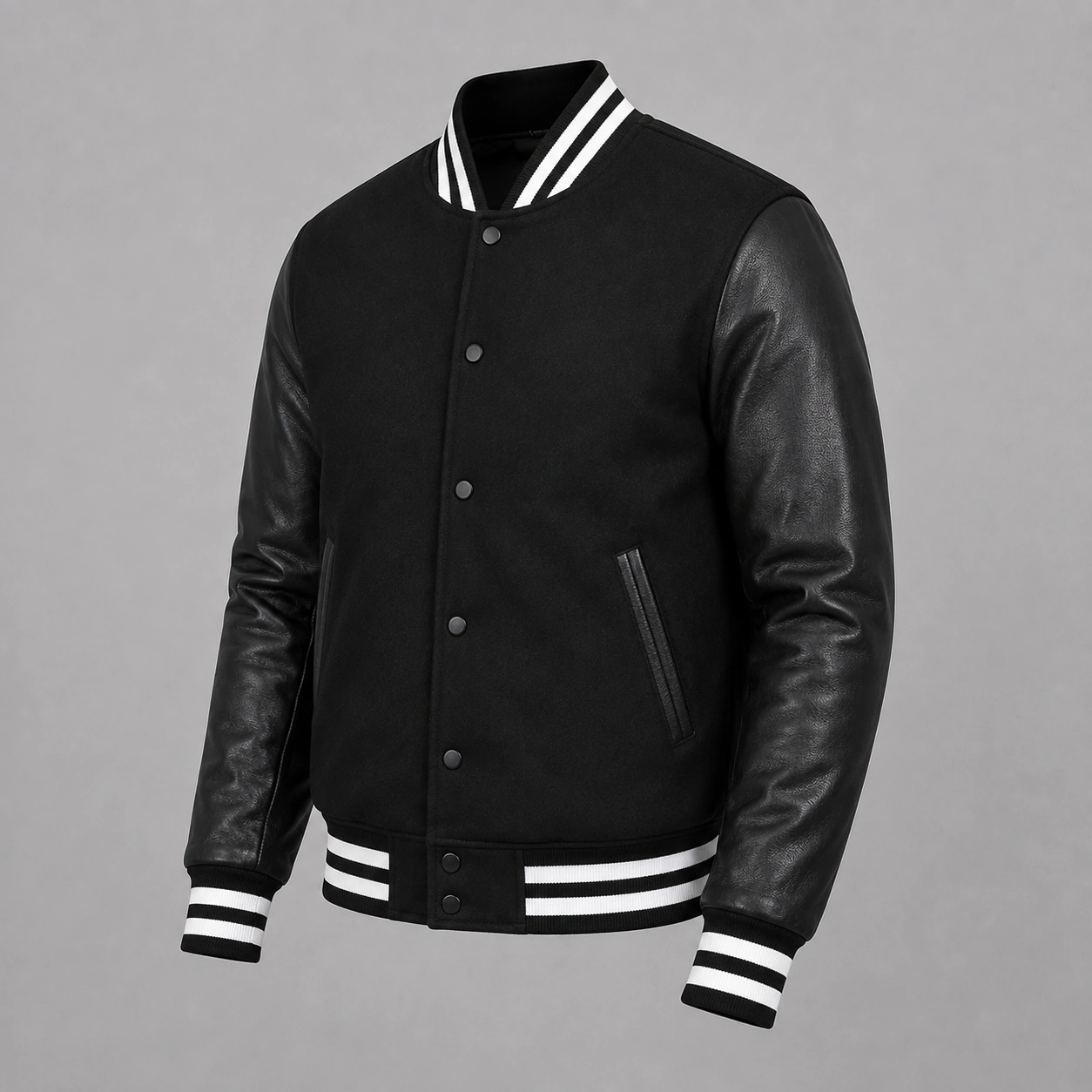 Varsity Bomber Letterman High Quality Wool & Real Sheep Leather Sleeves Jacket - Image 2