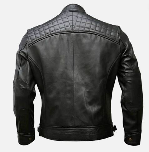 Men’s Real Leather Moto Jacket– Black & Brown - Image 4