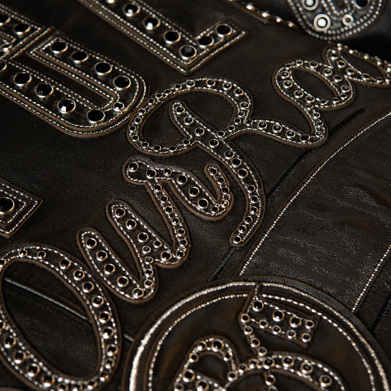 Men's Pelle Pelle Black Genuine Leather Bomber Jacket - Image 5